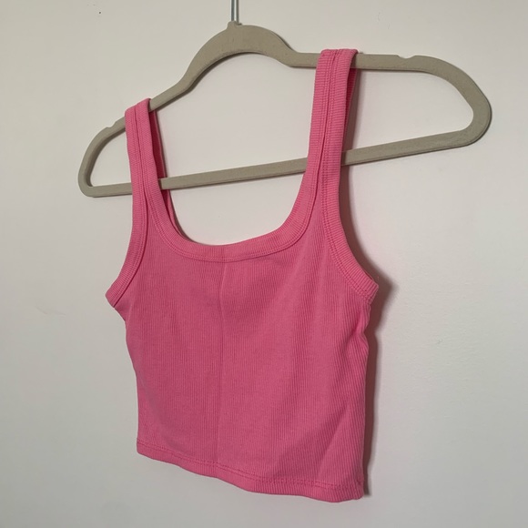 TWO FOR ONE BUNDLE - Pink and Green identical cropped tank tops. - Picture 4 of 10